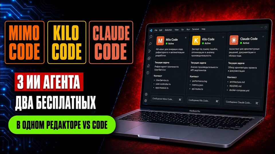 Видео: три ИИ-агента в одном редакторе VS Code